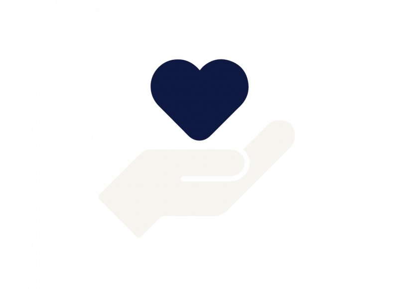 illustration of a hand holding a heart
