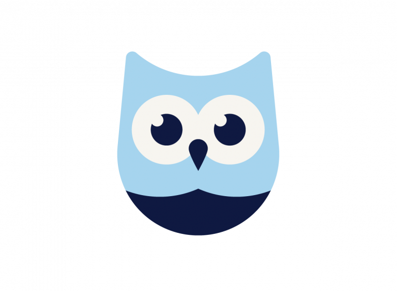 Illustration of a blue owl