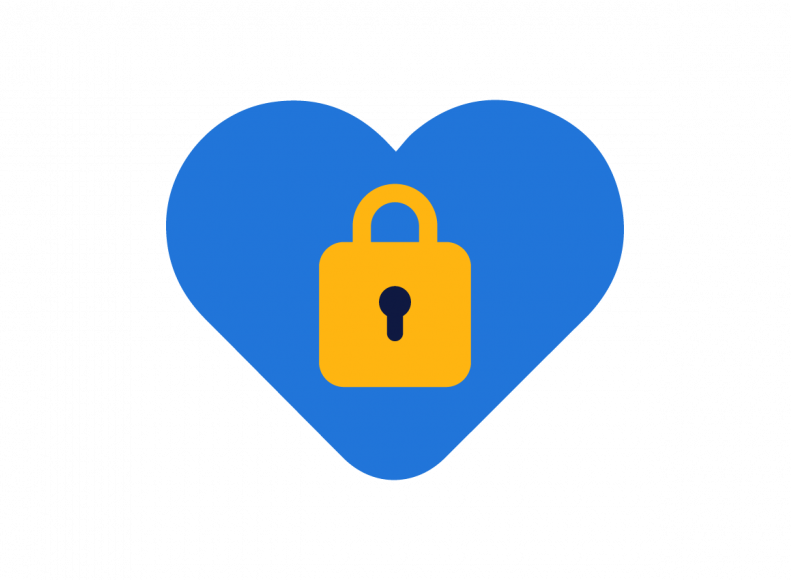 illustration of a heart with a lock inside