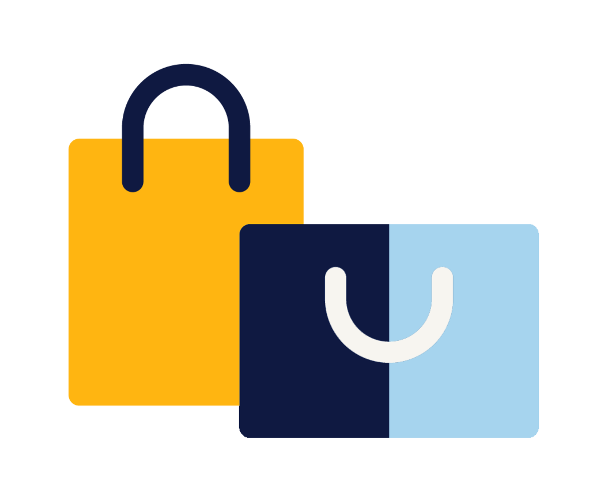 Illustration of 2 shopping bags.